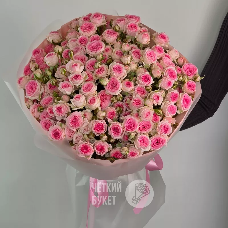 Букет из 25 кустовых розовых роз Кейтлин 2