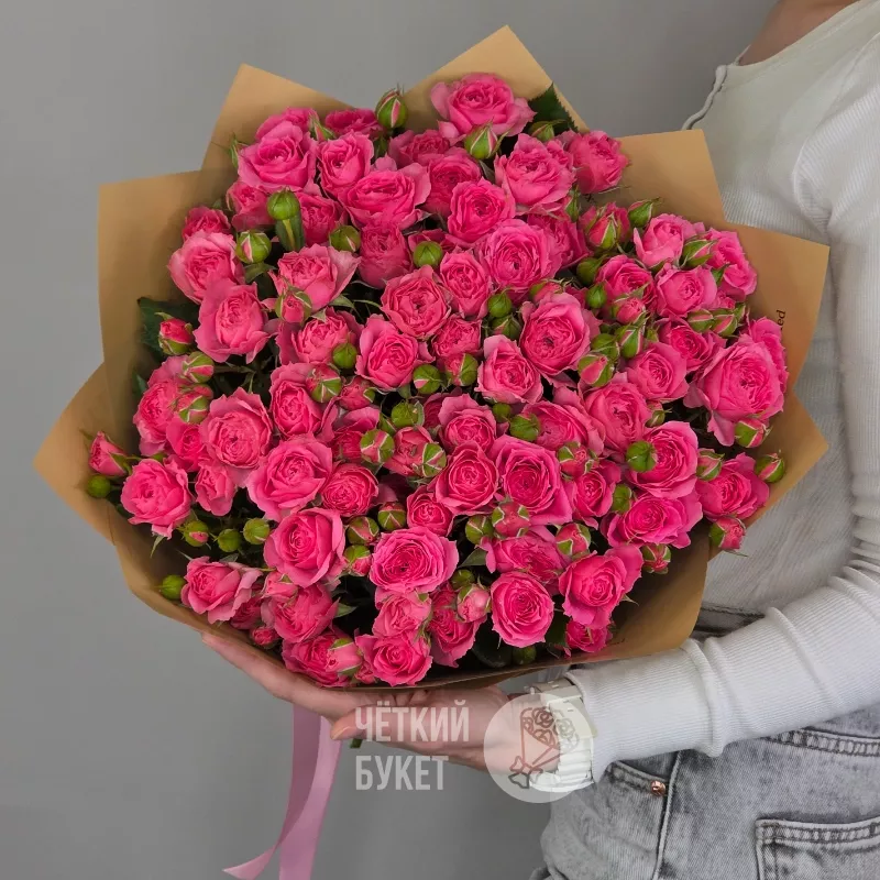 Букет из 15 малиновых роз Пинк Дайменшен 