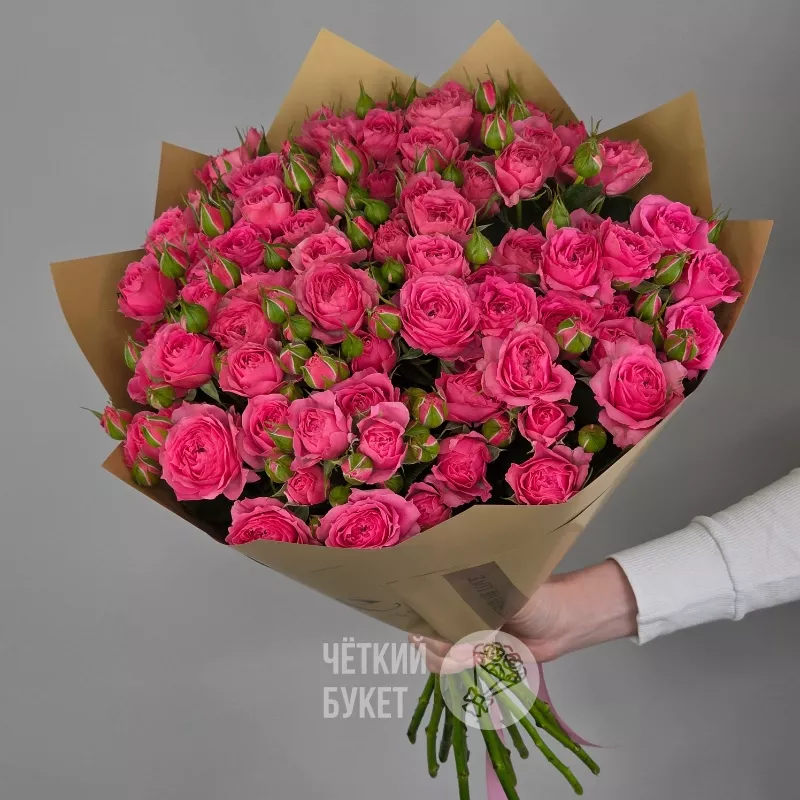 Букет из 15 малиновых роз Пинк Дайменшен  2