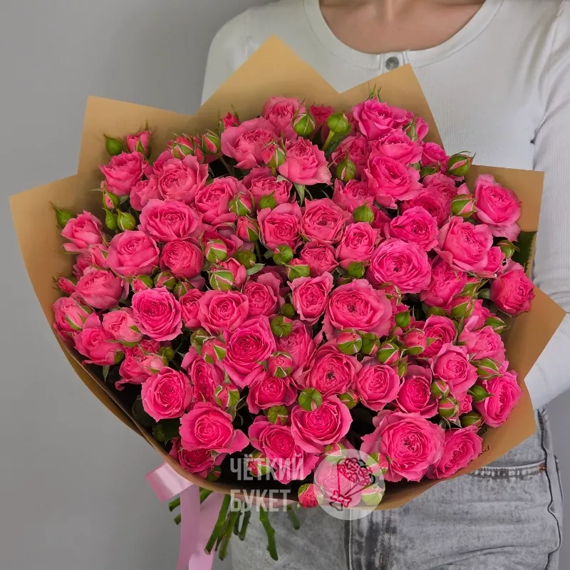 Букет из 15 малиновых роз Пинк Дайменшен  1