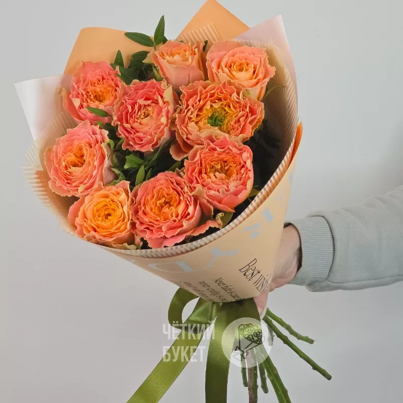 Букет из 9 роз Луиза с фисташкой 2