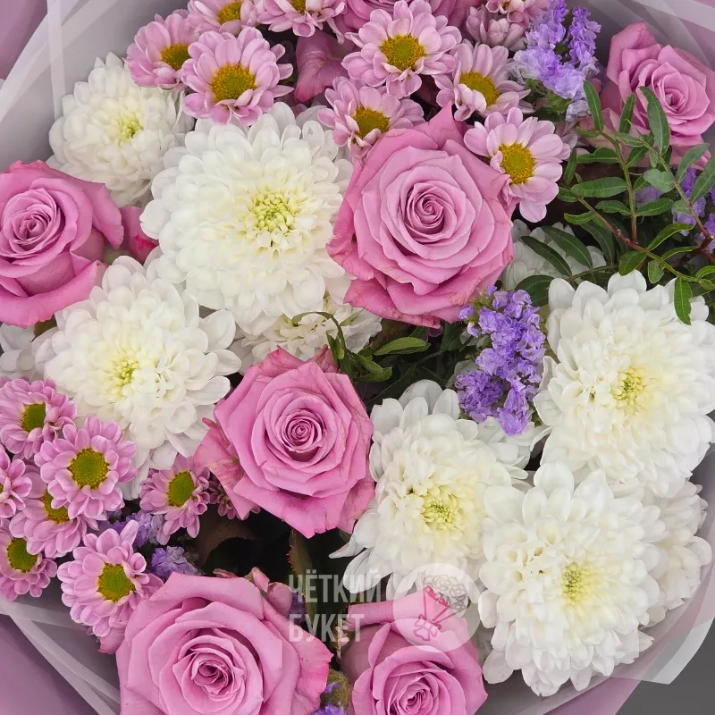 Букет с хризантемами и статицей Прованс 3