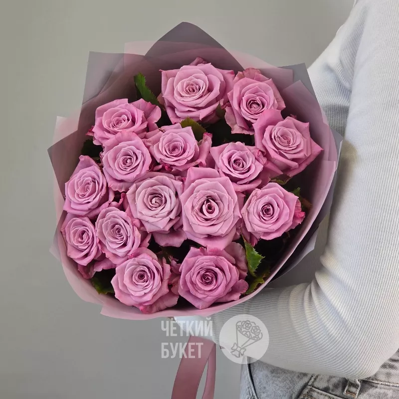 Букет из 15 сиреневых фиолетовых роз Маритим  1