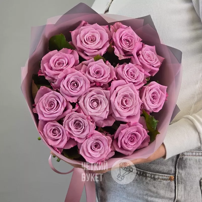 Букет из 15 сиреневых фиолетовых роз Маритим  2