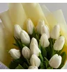 Букет из 15 белых тюльпанов весенний 3