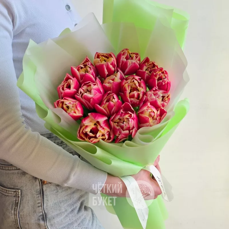 Букет из 15 пионовидных тюльпанов Колумбус 1