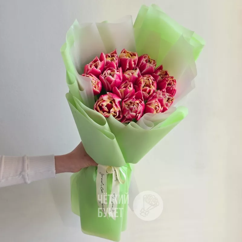 Букет из 15 пионовидных тюльпанов Колумбус 2