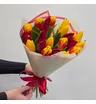 Букет из 21 тюльпана яркий микс красный желтый  1