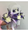 Композиция из крашенных хризантем, гвоздик и лимониума &laquo;Сиреневый Дым&raquo; 2