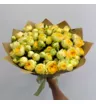 15 желтых пионовидных кустовых роз &laquo;Солнечный луч&raquo;
