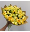 15 желтых пионовидных кустовых роз &laquo;Солнечный луч&raquo;