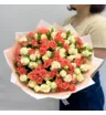 29 кустовых коралловых и белых роз Барбадос и Беларусь