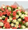 29 кустовых коралловых и белых роз Барбадос и Беларусь