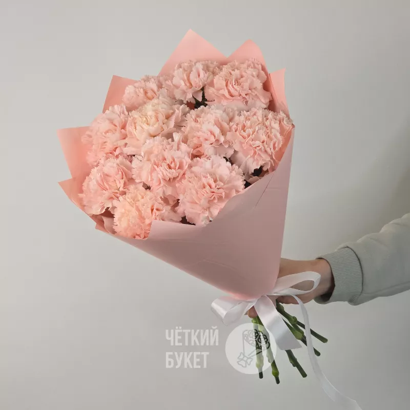 Букет из нежно-розовых гвоздик 2