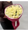 25 белых роз Ивана в бордовом
